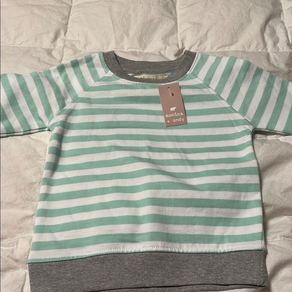 Green Striped Kids Shirt